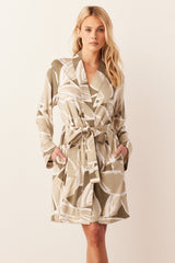 Meadow Cloud Jersey Classic Short Robe in Fern