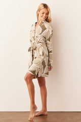 Meadow Cloud Jersey Classic Short Robe in Fern