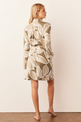 Meadow Cloud Jersey Classic Short Robe in Fern