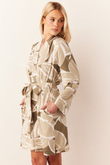 Meadow Cloud Jersey Classic Short Robe in Fern