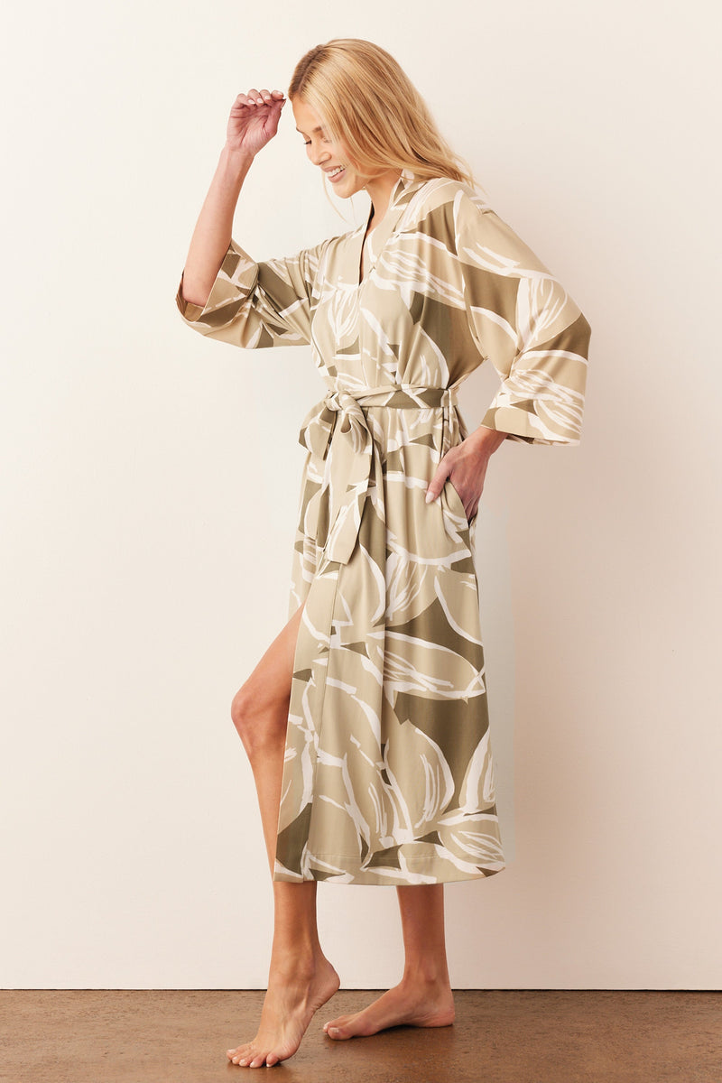 Vera Cloud Jersey Midi Robe in Fern