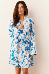 Meadow Cloud Jersey Classic Short Robe in Serene