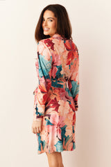 Quinn Cloud Jersey Banded Short Robe in Rio