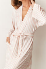 Meadow Cloud Jersey Classic Short Robe in Sweet Stripe