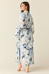 Juliette Luxe Satin Cuff Robe in Gardenia