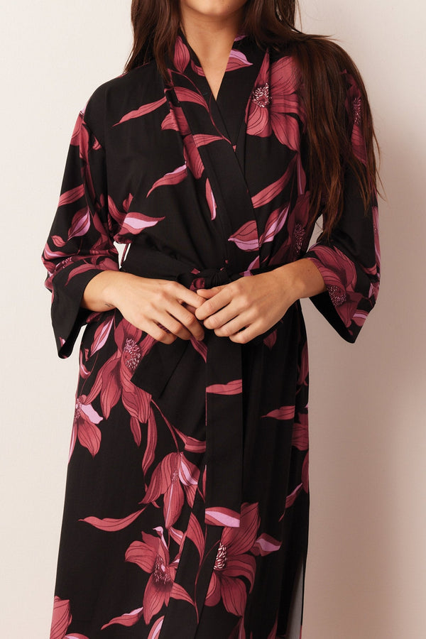 Vera Cloud Jersey Midi Robe in Flora
