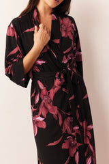 Vera Cloud Jersey Midi Robe in Flora