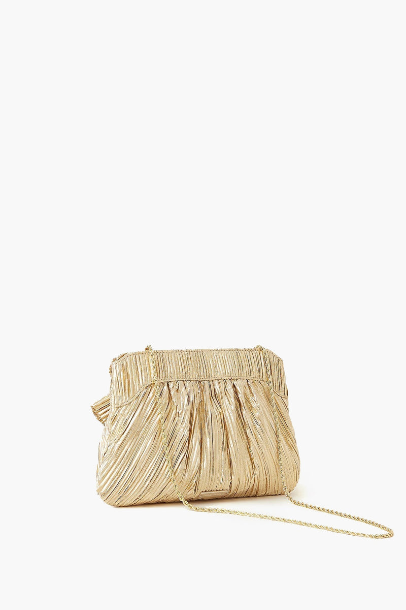 Gold Rayne Pleated Frame Clutch