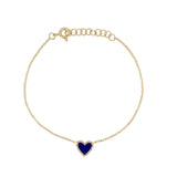 Diamond & Lapis Heart Bracelet