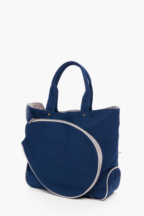 Navy Monogrammed Tennis Tote