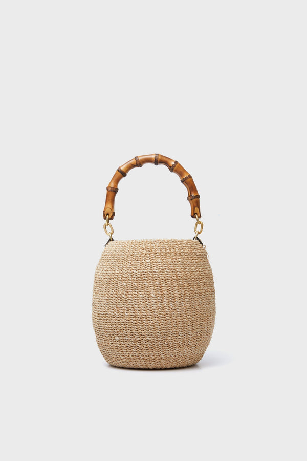 Cream Pot De Miel Bag with Bamboo Handle