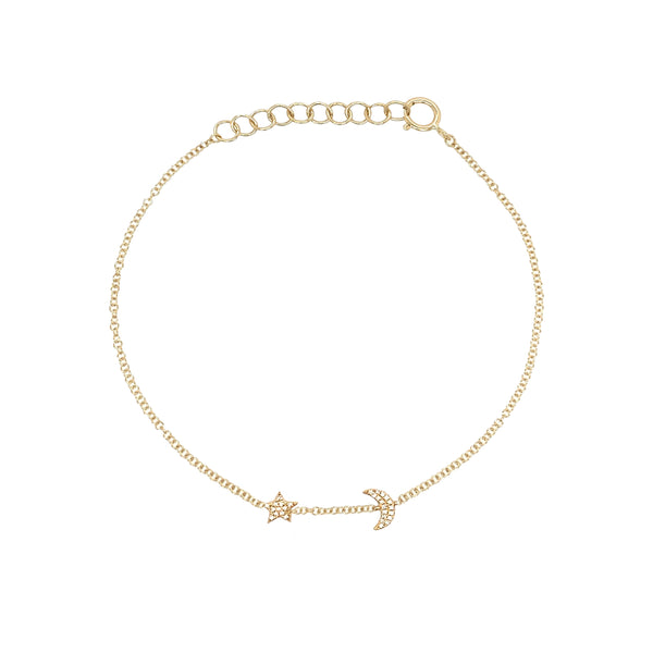 Diamond Star & Moon Bracelet