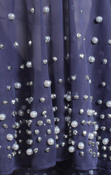 Petite Empire Waist Dress with Surplice Neckline & Embellished Flutter Sleeves