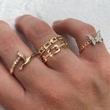 Diamond Nail Twist Ring