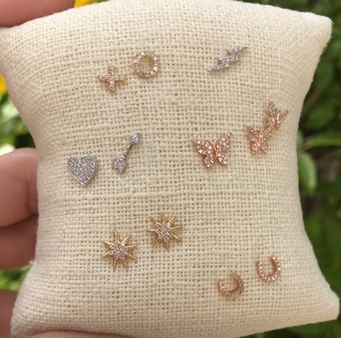 Diamond X O Stud Earrings