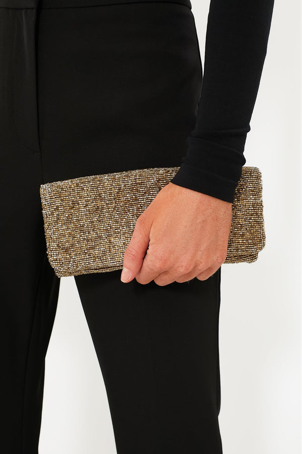 Gold Beaded Clutch