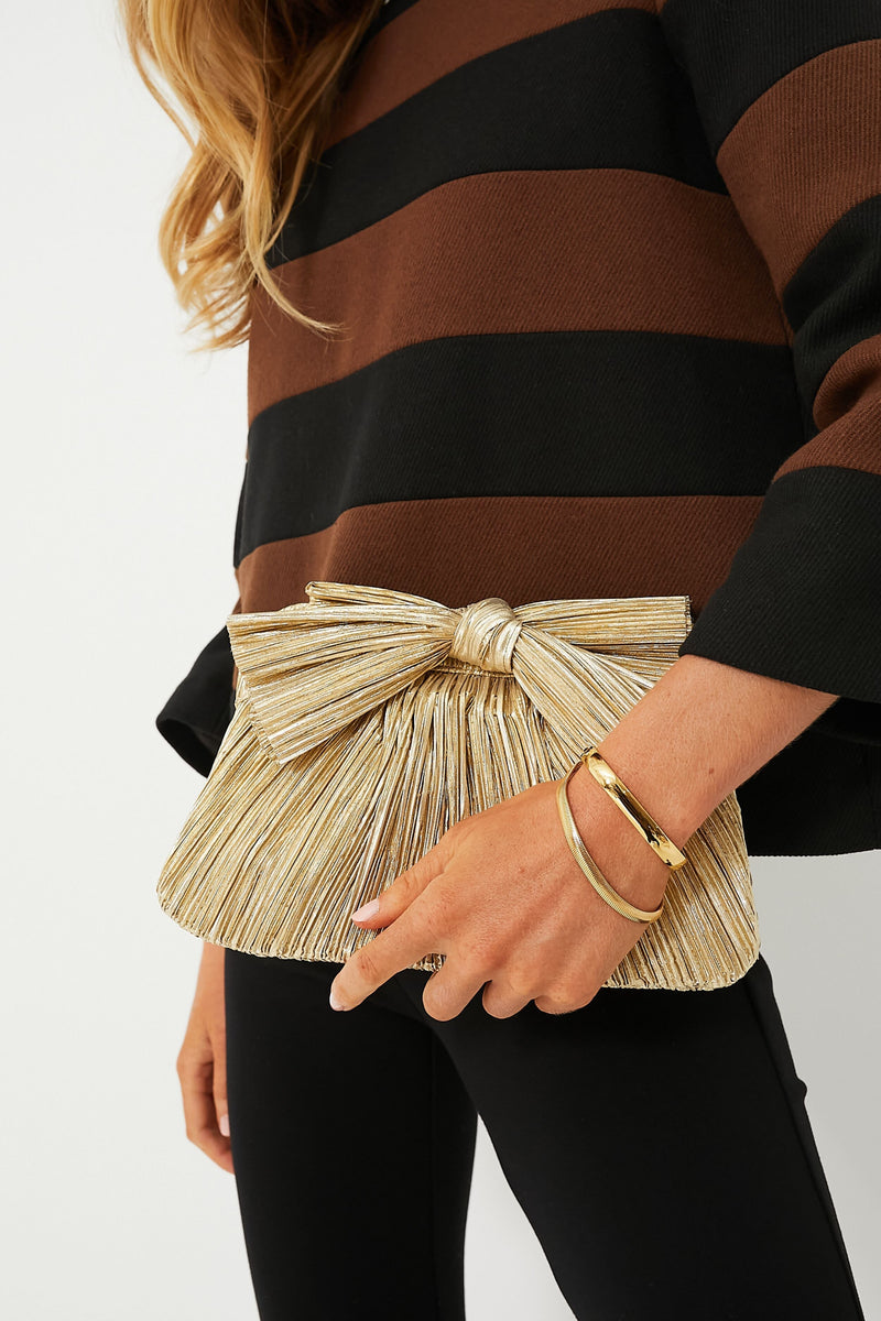 Gold Rayne Pleated Frame Clutch